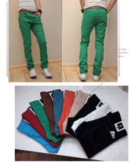 10 Colors Mens Casual Skinny Stretch Pencil Jeans Trousers 7 size