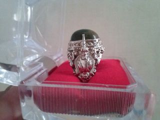 Bali Style Alpaka Mens Ring with Green River Agate Stone 100% Made in
