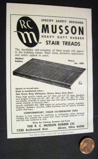 image of Stair Treads by RC Musson Rubber of Akron OH 1966 Print Ad