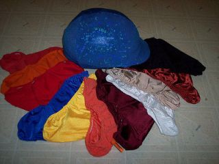 Horse helmet covers in solid colors