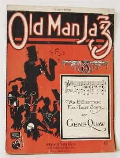 JAZZ Piano Vocal Sheet Music EXCENTRIC FOX TROT Band Silhouette Cvr