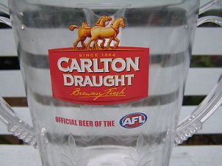 PLASTIC CARLTON DRAUGHT BREWERY OFFICIAL AFL FOOTBALL CUP PITCHER JUG
