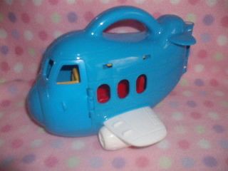 BLUE AND WHITE TOY AIRPLANE WITH HANDLE OPENS CHINA CUTE