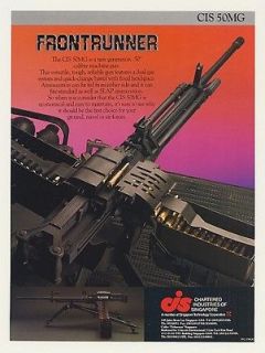 1988 Chartered Industries of Singapore CIS 50MG Machine Gun Print Ad