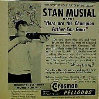 1959 Stan Musial Cardinals Baseball Crosman B.B Gun AD