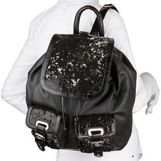 BLACK SEQUIN BACKPACK NEW WITH TAGS MUST SEE FREE S/H HARD TO FIND