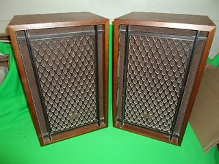 Akai SW 125 Speaker Set Speakers ** Working ** Vintage wood cabinet