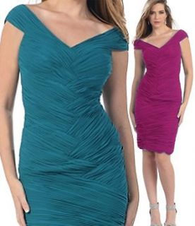 Neck Ruched Cocktail Prom Formal Evening Dress Reg & Plus Sizes
