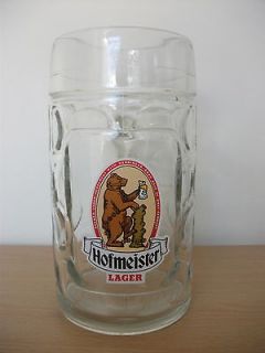 Old Vintage Hofmeister Lager Beer Crown Maked PINT THICK GLASS MUG