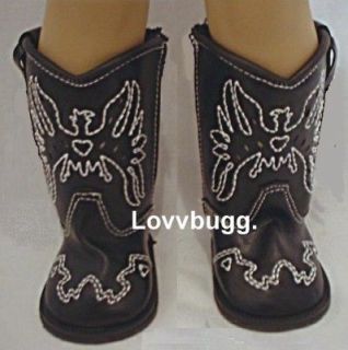 Black Cowboy Boots fits American Girl Doll SELECTION MULTI CLOTHES
