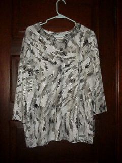 NWT ALFRED DUNNER TOP SIZE 1x OR XL SONOMA VALLEY GRAY SILKY