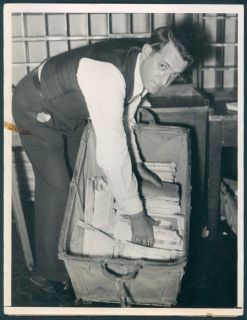 Post Office Mail Transport Inside Canvas Baskets Sled Runners Photo