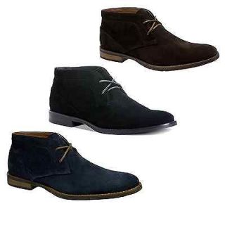 Calvin Klein Mens Shoes Wilson Oiled Suede Boots F4115 Black, Dk Navy