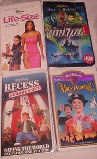 VHS Disney Lot 4 Mary Poppins Life Size Haunted Mansion Recess Family