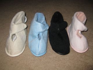 WOMENS VELCRO WRAP QUILTED BOOTIE SLIPPERS by Easy USA Manufacturer