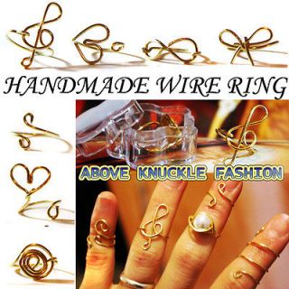 Above Knuckle Wire Ring Golden Heart/Treble Clef/bowknot/infinity Midi