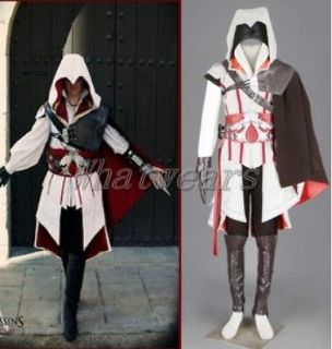 SHO Mens Anime Cosplay Costume Party Suit Black Assassins Creed Ezio
