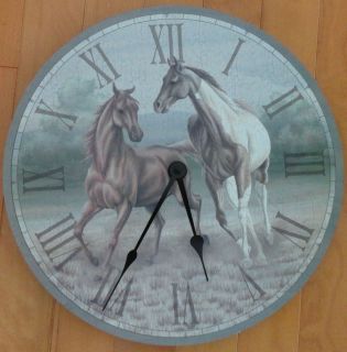 Wild Horse Wall Clock Equine Equestrian Gift Western Lodge Cabin