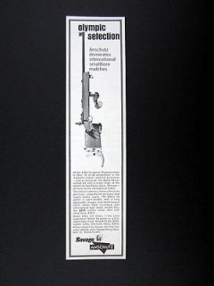 Savage Anschutz Match 54 Target Rifle 1964 print Ad advertisement