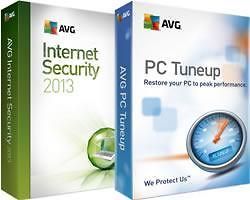 AVG Internet Security Version 2013 + PC TuneUp 2 yr license & for 1