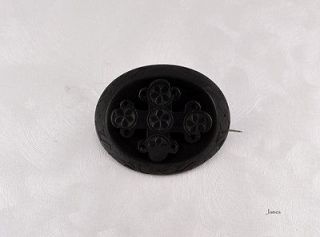 Antique Gutta Percha Celluloid 1800s Cross Pin