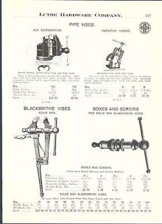 1920 ad Indian Chief Blacksmith Solid Box Vises V&B Farmers Plow Anvil