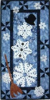 MANY FLAKESSNOW FEW MEN 16 X 32 Quilt Pattern, Snowflake Snowman