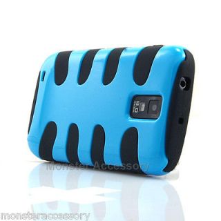 Aqua Blue Fishbone Dual Flex Hard Case For Samsung Galaxy S2 X (Telus