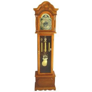 Oak Grandfather Clock w/ Beveled Glass HHGFCBVO