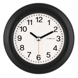 Home Decor Non Ticking Silent Wall Clock   24 Hour Clock   Black