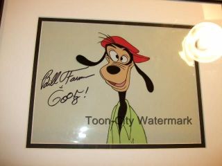 Goofy Disney Art Corner Production Cel Hand SIGNED Bill Farmer NEW