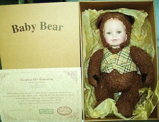 ANNE GEDDES BABY BEAR LIMITED EDITION 15 PLUSH DOLL WITH COA NIB