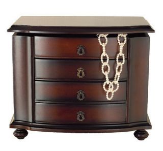 Mahogany Wood Jewelry Armoire Box Chest Vintage Gift
