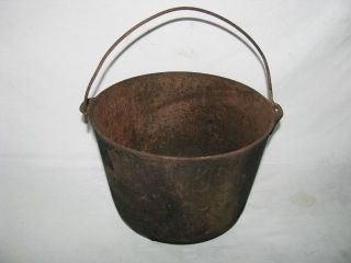 ANTIQUE HANGING CAST IRON OLD KETTLE CAULDRON COWBOY CAMP FIRE GYPSY