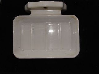 Porcelain bathroom soap dish, wall fixture, old, vintage, white