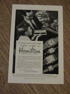 1953 advertisement HAMILTON WATCH jewelry railroad accuracy dependable