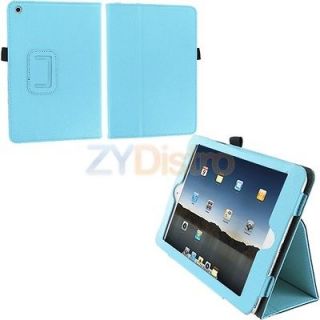 Blue PU Leather Folio Flip Pouch Case Cover Stand for Apple iPad Mini