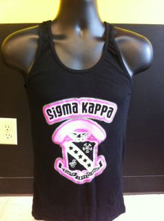 Sigma Kappa Sig Kap Black Tank Top Coat of Arms