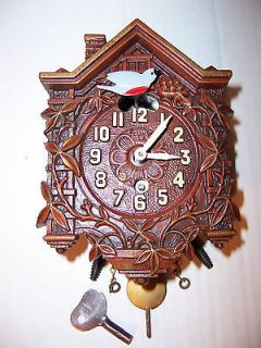 ANTIQUE 1920S SIGNED LUX CUCKOO CLOCK ANIMATED  30 HR SERVICED WORKING