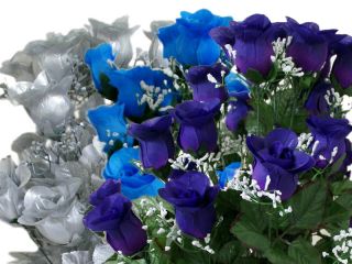 Large Silk Roses Buds Bushes Wedding Flowers Arrangements Centerpieces
