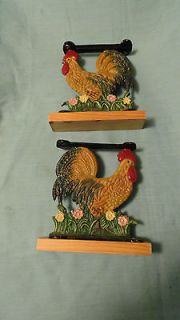 Over the sink cast iron painted shelf brackets rooster