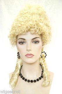 Marie Antoinette Medium Blonde Brunette Curly Fun Color Costume Wigs