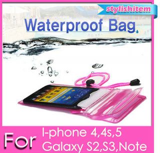 Waterproof Case Hot pink for Mobile Cell Phone iPhone iTouch, Galaxy