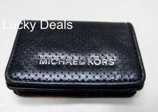 NEW MICHAEL KORS ASHLAND credit CARD CASE BLACK leather coin purse