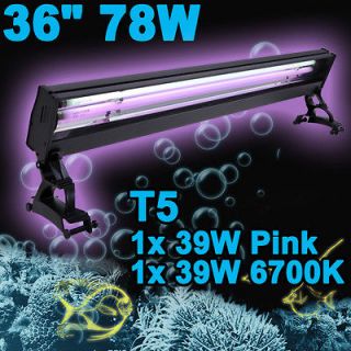 78W 36 T5 HO Aquarium Pink + Fluorescent Light Plant Fish w/ German