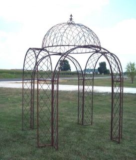 Gazebo with 4 Arches   Metal Trellis Structure for Patio or Garden