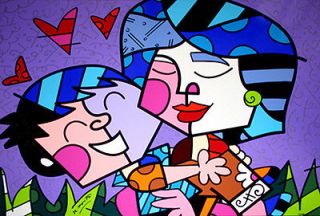 Romero Britto Canvas Art Painting_Mother and Son 20x24