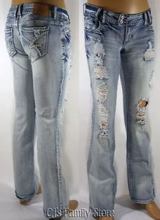 Amethyst Boot Cut Jeans Juniors Low Rise Destroyed Denim #250