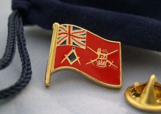 Masonic British Army Flag Lapel Pin and Gift Pouch
