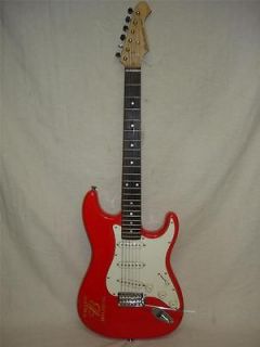 BUDWEISER ARIA PROMO 6 STRING GUITAR RED WHITE SOLID BODY ELECTRIC